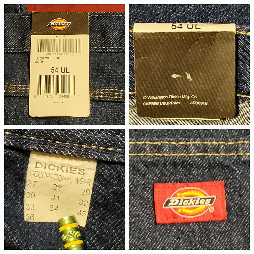 DICKIES carpenter jeans size 54 UL unhemmed NWT work occupational wear - Picture 6 of 7